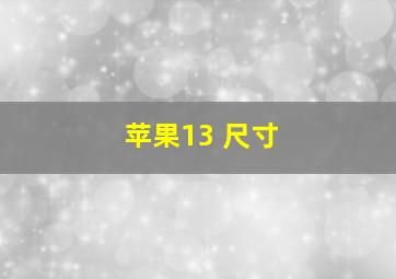 苹果13 尺寸